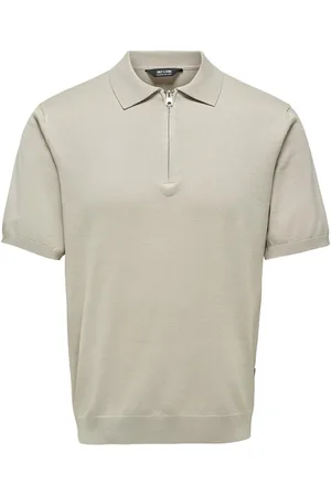 Only & Sons Onswyler Life Reg 14 Ss Zip Polo Knit Kräm