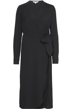 BUBBLEROOM Peach Midi Wrap Dress