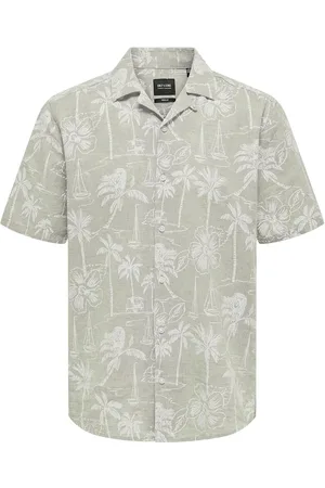 Only & Sons Onscaiden Ss Reg Hawaii Aop Linen Noos