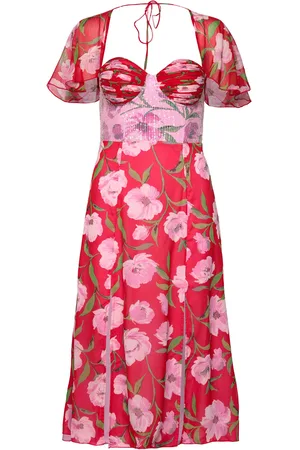 ROTATE Printed Midi Dress