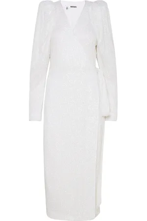 ROTATE Sequin Midi Wrap Dress