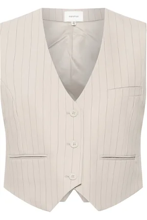 Gestuz Joellegz Pinstripe Waistcoat Kräm