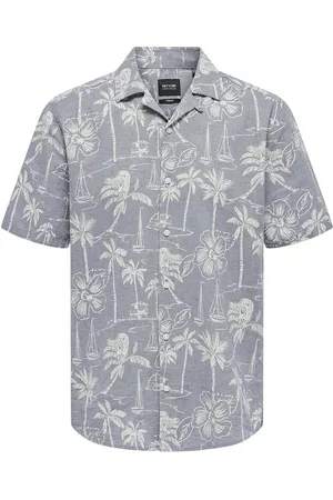 Only & Sons Onscaiden Ss Reg Hawaii Aop Linen Noos