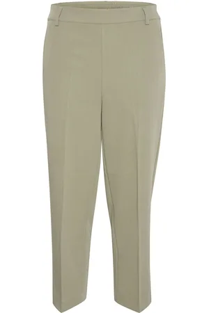 Kaffe Kasakura Hw Cropped Pants Khaki Green