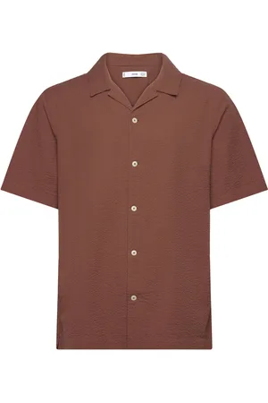MANGO Regular-Fit 100% Seersucker Cotton Shirt