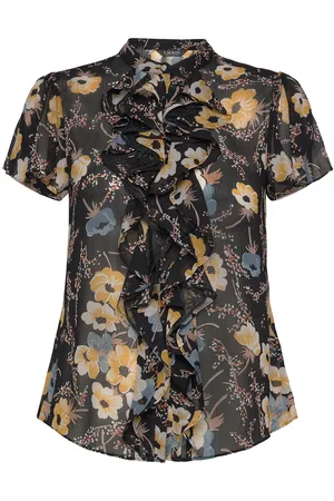 Ralph Lauren Floral Ruffle-Trim Georgette Blouse Multi/patterned