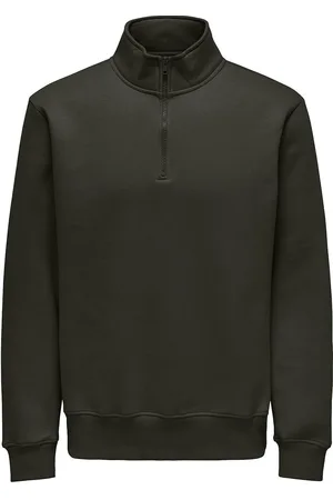 Only & Sons Onsconnor Reg 1/4 Zip Sweat Khaki Green