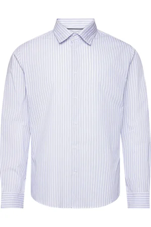 MANGO Stretch Fabric Slim-Fit Striped Shirt