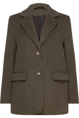 SELECTED Slfsasja Wool Blazer B Khaki Green