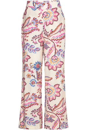 MANGO Floral Print Straight Trousers Multi/patterned