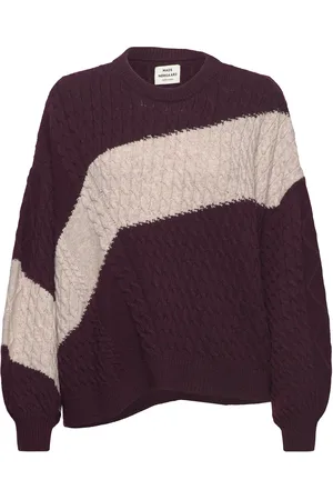 Mads Norgaard Recycled Wool Mix Rokko Block Sweater Burgundy
