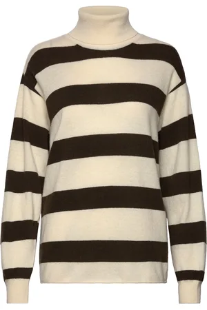 Mads Norgaard Eco Wool Stripe Kally Sweater Kräm