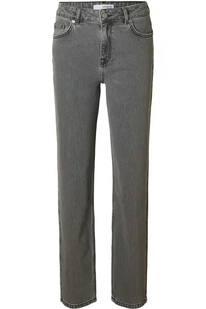 SELECTED Slfalice Mw Straight Eloise Grey Jeans