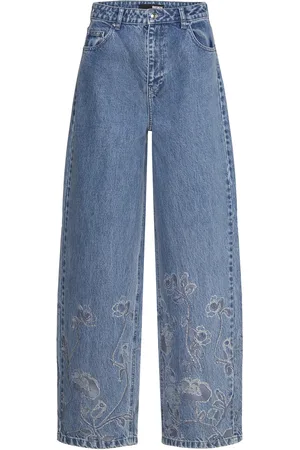 ROTATE Rhinest Wide Leg Jeans