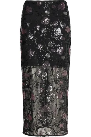 ROTATE Lace Midi Skirt