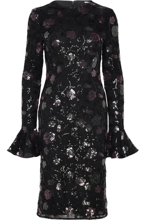 ROTATE Lace Fitted Midi Dress