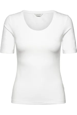 GANT Slim Cot/Ela Ss Scoop Neck Top
