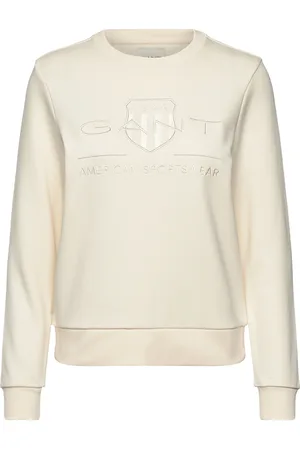 GANT Reg Tonal Shield C-Neck Sweat Kräm