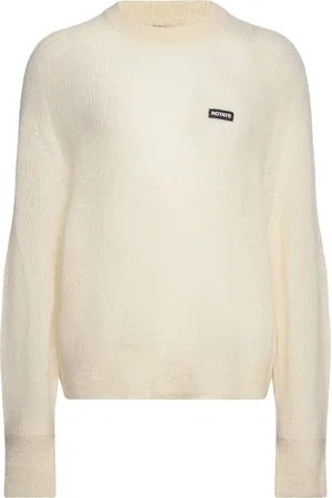 ROTATE Light Knit Logo Sweater Kräm