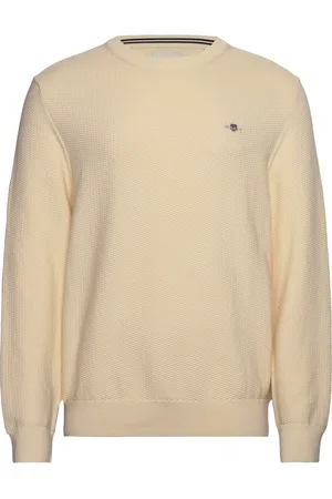 GANT Cotton Micro Textured C-Neck Kräm