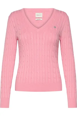 GANT Stretch Cotton Cable V-Neck