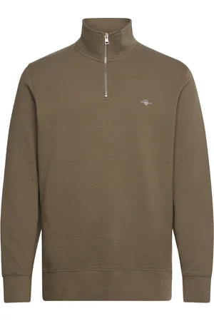 GANT Texture Half-Zip Khaki Green
