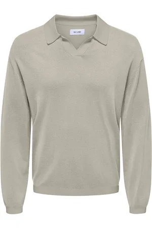 Only & Sons Onsadrian Reg 12 Ls Contrast Polo Knit Kräm