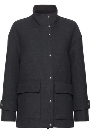 MANGO High Neck Midi Wool Coat