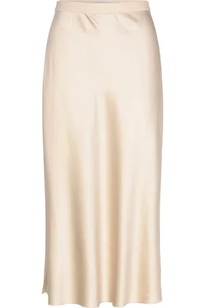 Ahlvar Gallery Hana Satin Silk Skirt Kräm