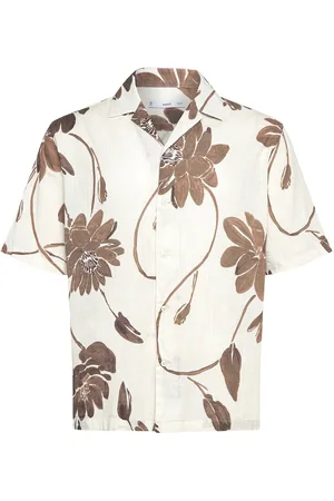 MANGO Floral-Print Shirt With Bowling Collar