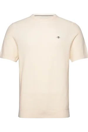 GANT Micro Textured Cotton Ss C-Neck Kräm