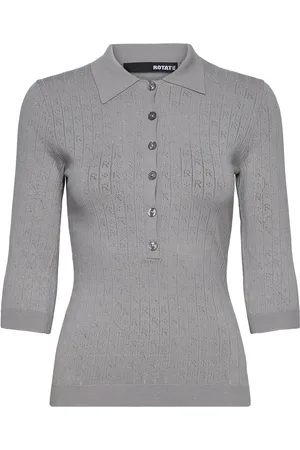 ROTATE Pointelle Polo Shirt