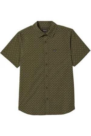 Brixton Charter Print S/S Wvn Khaki Green