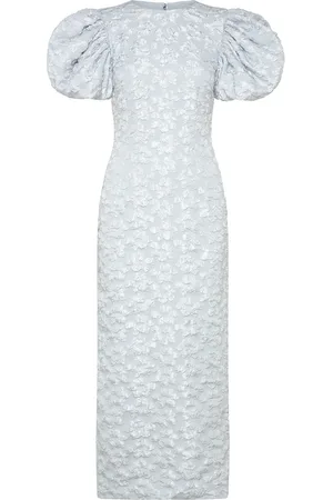 ROTATE Jacquard Midi Puffy Dress