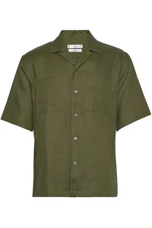 MANGO 100% Linen Bowling-Collar Shirt