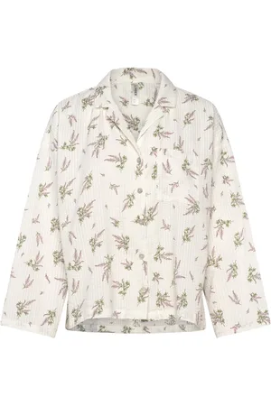 Lindex Pyjama Shirt Seersucker Kräm