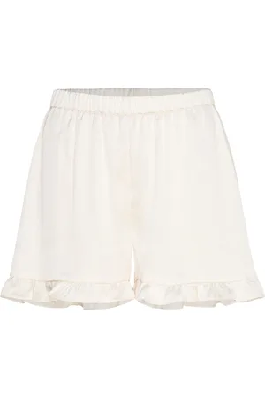 Lindex Shorts Pyjama Satin Frill Kräm