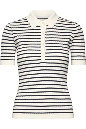 GANT Rib Knit Striped Ss Rugger Kräm