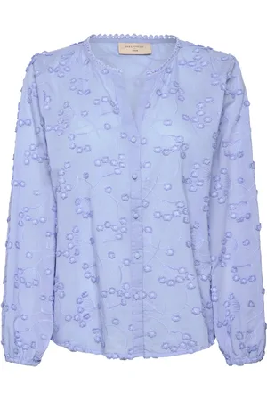 Freequent Blouse From Freequent In A Light Material With Allover 3D Floral Embroidery. In