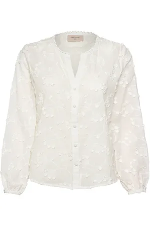 Freequent Blouse From Freequent In A Light Material With Allover 3D Floral Embroidery. In