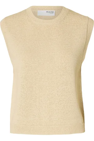 SELECTED Slfalma Sl Knit Vest Kräm