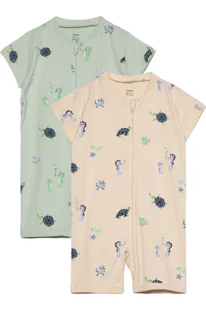 Lindex Pyjamas Romper 2 Pack Aop Multi/patterned