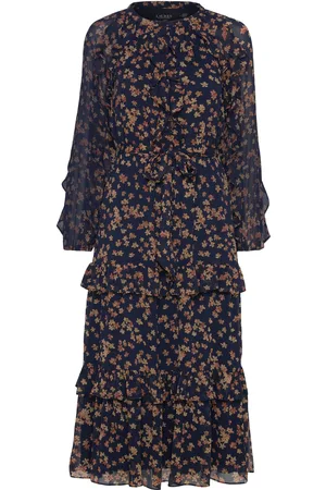 Ralph Lauren Floral Ruffle-Trim Georgette Dress Multi/patterned