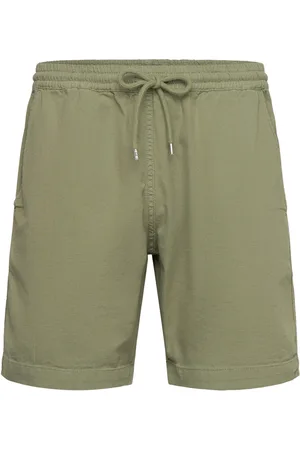 Mads Norgaard Dyed Canvas Beach Shorts Khaki Green