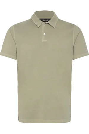 Mads Norgaard Cotton Jersey Pigment Dye Polo Shirt Khaki Green