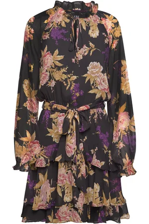 Ralph Lauren Floral Belted Crinkle Georgette Dress