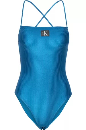 Calvin Klein Kvinna Baddräkter - Square Neck Piece Blue