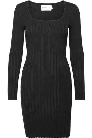 Calvin Klein Kvinna Bandeauklänningar - Bustier Sweater Dress Black