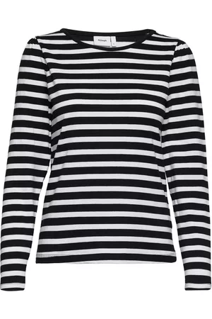 Numph Kvinna Långärmade t-shirts - Nudaimi Ls T-Shirt-Noos-Gots Black