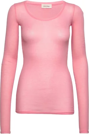 American Vintage Kvinna Långärmade t-shirts - Massachusetts Pink